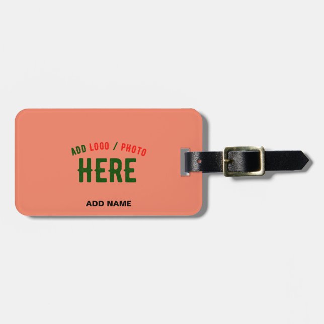 MODERNE, STYLISCH-MODERNE KUSTOM-KORALLORANGE-ÜBER GEPÄCKANHÄNGER (Vorderseite horizontal)