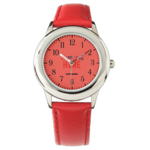 MODERNE, STYLISCH-ROTE ORANGE ÜBERPRÜFTE MARKENBEZ ARMBANDUHR