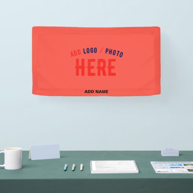 MODERNE, STYLISCH-ROTE ORANGE ÜBERPRÜFTE MARKENBEZ BANNER (Messe)
