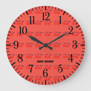 MODERNE, STYLISCH-ROTE ORANGE ÜBERPRÜFTE MARKENBEZ GROßE WANDUHR