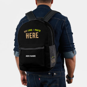 MODERNE, STYLISCH ZOLLBARE, SCHWARZE VERIFIZIERTE  BEDRUCKTER RUCKSACK