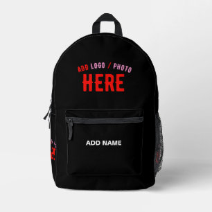 MODERNE, STYLISCH ZOLLBARE, SCHWARZE VERIFIZIERTE  BEDRUCKTER RUCKSACK