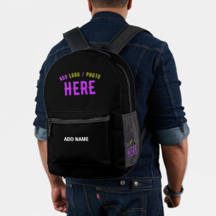 MODERNE, STYLISCH ZOLLBARE, SCHWARZE VERIFIZIERTE  BEDRUCKTER RUCKSACK