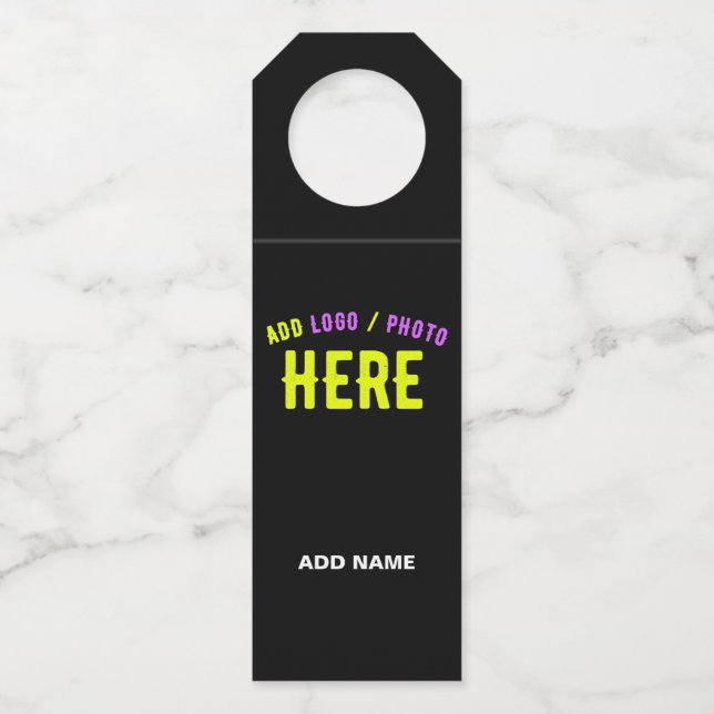 MODERNE, STYLISCH ZOLLBARE, SCHWARZE VERIFIZIERTE  FLASCHENANHÄNGER (Vorderseite)