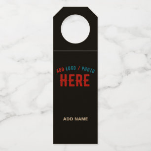 MODERNE, STYLISCH ZOLLBARE, SCHWARZE VERIFIZIERTE  FLASCHENANHÄNGER