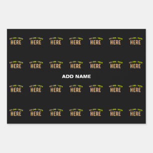 MODERNE, STYLISCH ZOLLBARE, SCHWARZE VERIFIZIERTE GESCHENKPAPIER SET