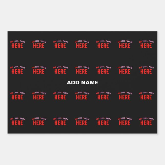 MODERNE, STYLISCH ZOLLBARE, SCHWARZE VERIFIZIERTE  GESCHENKPAPIER SET (Vorderseite)