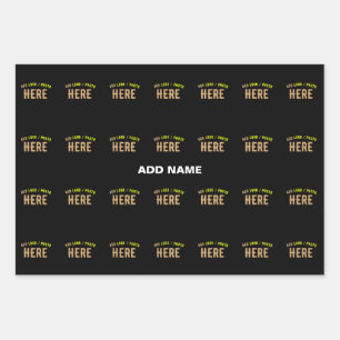 MODERNE, STYLISCH ZOLLBARE, SCHWARZE VERIFIZIERTE  GESCHENKPAPIER SET