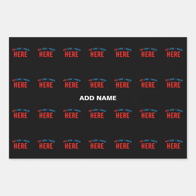 MODERNE, STYLISCH ZOLLBARE, SCHWARZE VERIFIZIERTE  GESCHENKPAPIER SET (Vorderseite)