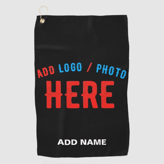 MODERNE, STYLISCH ZOLLBARE, SCHWARZE VERIFIZIERTE  GOLFHANDTUCH (Vorderseite)