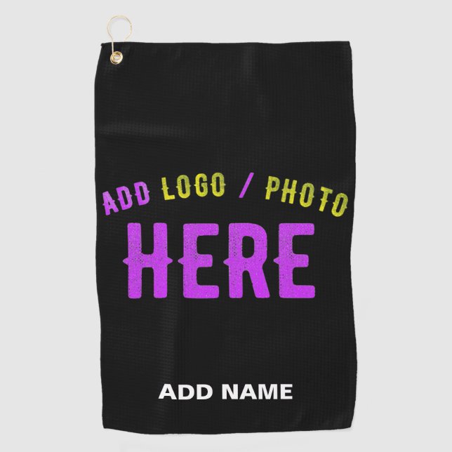 MODERNE, STYLISCH ZOLLBARE, SCHWARZE VERIFIZIERTE  GOLFHANDTUCH (Vorderseite)