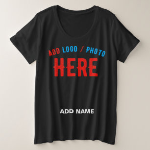 MODERNE, STYLISCH ZOLLBARE, SCHWARZE VERIFIZIERTE GROßE GRÖßE T-Shirt