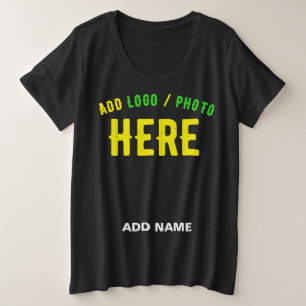 MODERNE, STYLISCH ZOLLBARE, SCHWARZE VERIFIZIERTE GROßE GRÖßE T-Shirt