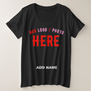 MODERNE, STYLISCH ZOLLBARE, SCHWARZE VERIFIZIERTE GROßE GRÖßE T-Shirt