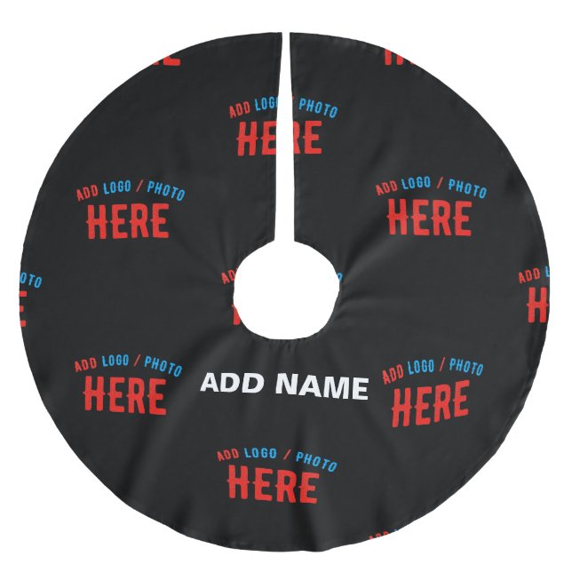 MODERNE, STYLISCH ZOLLBARE, SCHWARZE VERIFIZIERTE  POLYESTER WEIHNACHTSBAUMDECKE (Vorderseite)