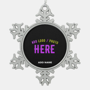 MODERNE, STYLISCH ZOLLBARE, SCHWARZE VERIFIZIERTE  SCHNEEFLOCKEN Zinn-Ornament