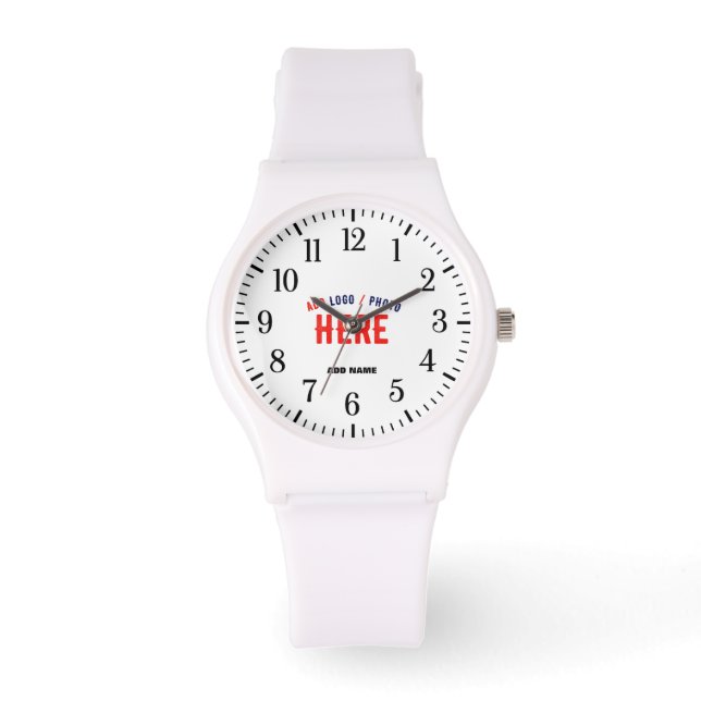 MODERNE, STYLISCH ZOLLBARE WEISSE, ÜBERPRÜFT MARKI ARMBANDUHR (Vorderseite)