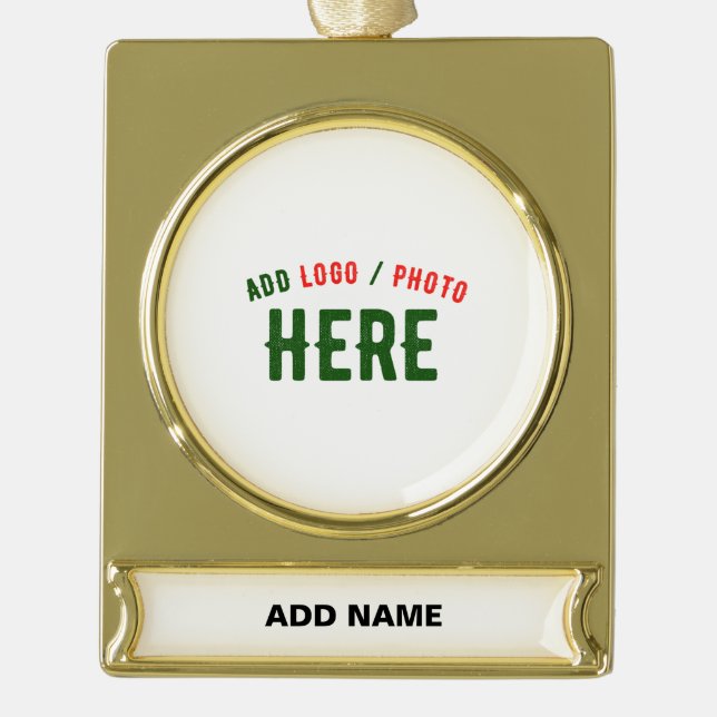 MODERNE, STYLISCH ZOLLBARE WEISSE, ÜBERPRÜFT MARKI Banner-Ornament GOLD (Vorderseite)