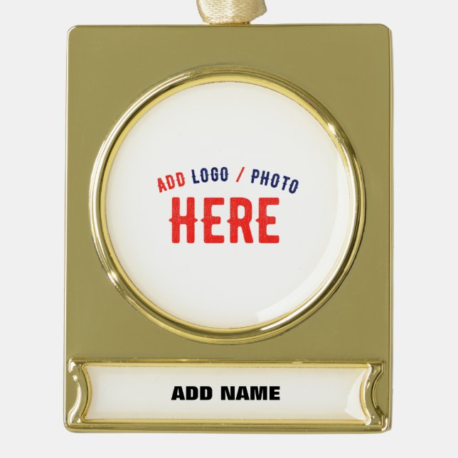 MODERNE, STYLISCH ZOLLBARE WEISSE, ÜBERPRÜFT MARKI Banner-Ornament GOLD (Vorderseite)