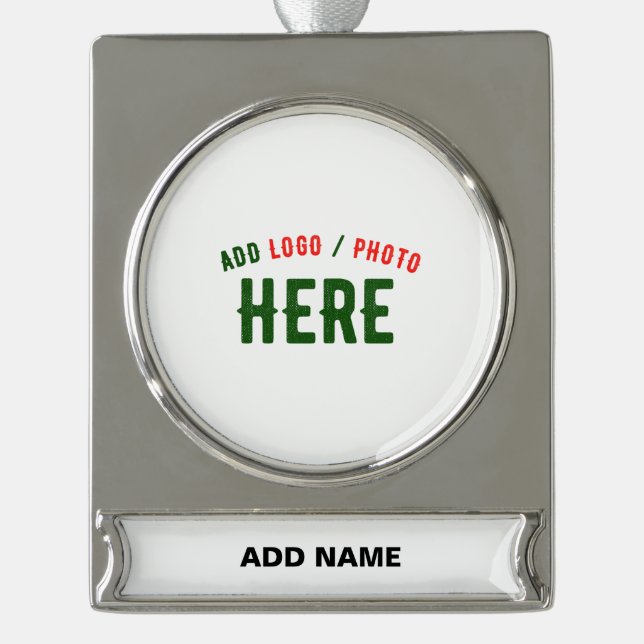 MODERNE, STYLISCH ZOLLBARE WEISSE, ÜBERPRÜFT MARKI Banner-Ornament SILBER (Vorderseite)