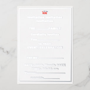 MODERNE, STYLISCH ZOLLBARE WEISSE, ÜBERPRÜFT MARKI FOLIENEINLADUNG