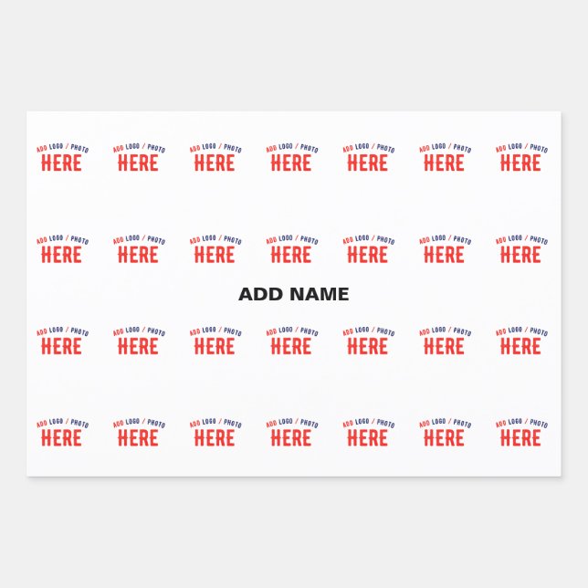 MODERNE, STYLISCH ZOLLBARE WEISSE, ÜBERPRÜFT MARKI GESCHENKPAPIER SET (Vorderseite)