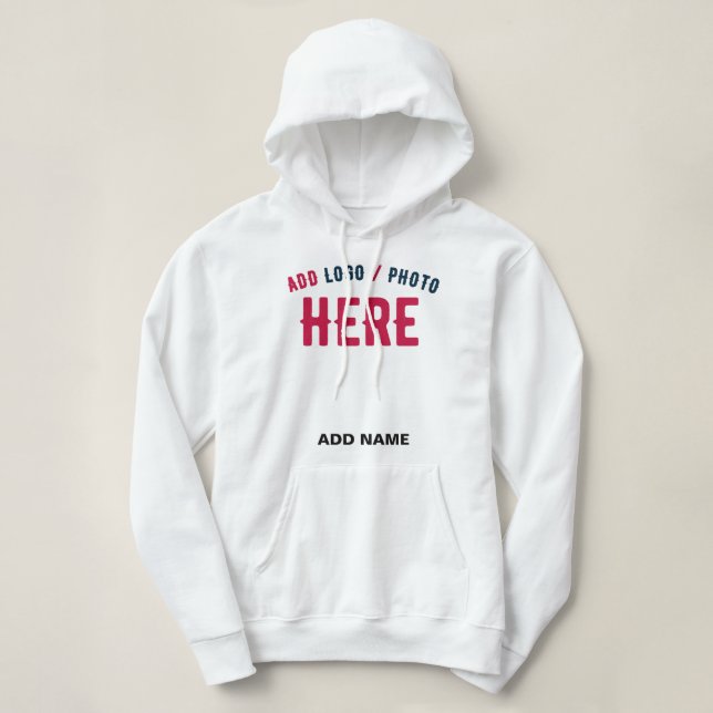 MODERNE, STYLISCH ZOLLBARE WEISSE, ÜBERPRÜFT MARKI HOODIE (Design vorne)