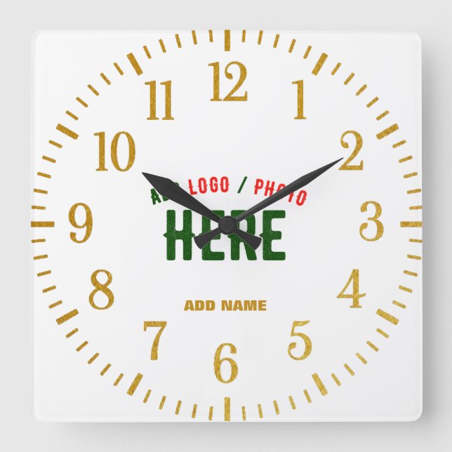 MODERNE, STYLISCH ZOLLBARE WEISSE, ÜBERPRÜFT MARKI QUADRATISCHE WANDUHR (Vorderseite)