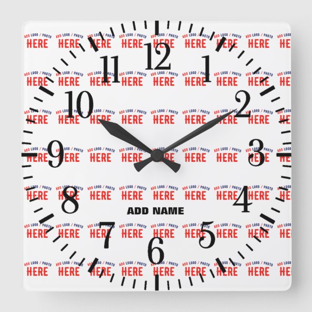 MODERNE, STYLISCH ZOLLBARE WEISSE, ÜBERPRÜFT MARKI QUADRATISCHE WANDUHR (Vorderseite)