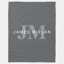 Moderne, stylische dunkelgraue Monogramm und Name