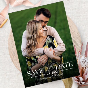Moderne Stylische Hochzeit Bewahrt das Datum Foto Postkarte