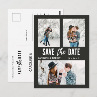moderne, stylische Multi-Foto-Postkarte Save the D Postkarte