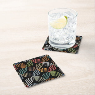 Moderne Stylische Muster - Geometrische Vintage-Mo Rechteckiger Pappuntersetzer
