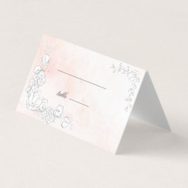 Moderne, subtile Blush Bloral Hochzeitskarte