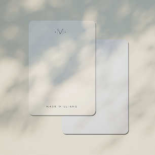 Moderne, subtile Mit Monogramm Anfangs- und Namens Mitteilungskarte