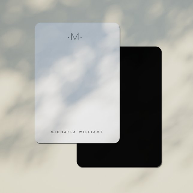 Moderne, subtile Mit Monogramm Anfangs- und Namens Mitteilungskarte (Von Creator hochgeladen)