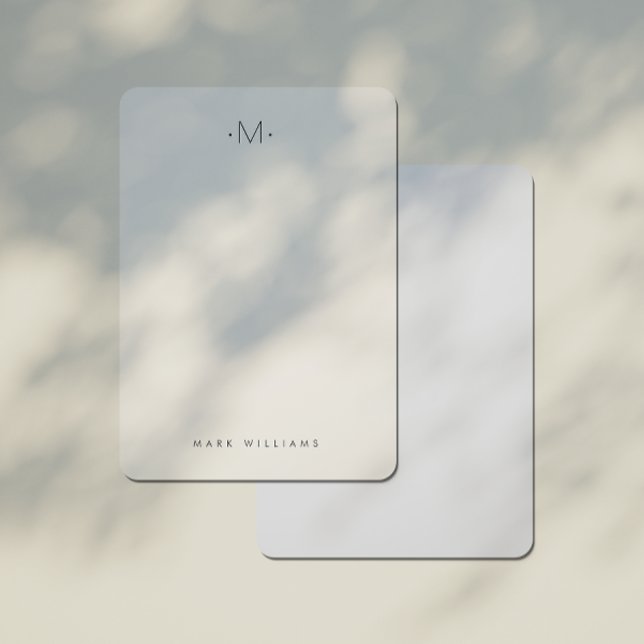 Moderne, subtile Mit Monogramm Anfangs- und Namens Mitteilungskarte (Von Creator hochgeladen)