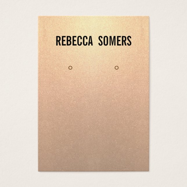 Moderne subtile Rose Gold Earring Display Card (Vorderseite)