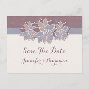 Moderne Succulents Save the Date Ankündigungspostkarte