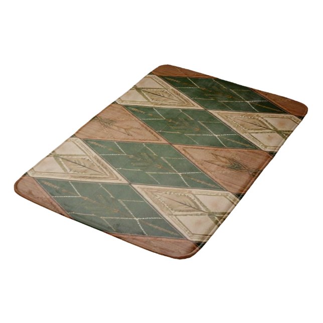 Moderne Südwest-Diamant-Geometrie-Badematte Badematte (Schrägansicht)
