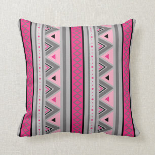 Moderne Südwestgeometrie, Rosa und Grau Kissen