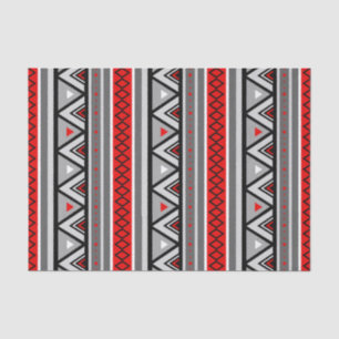 Moderne Südwestgeometrie, Rot & Grau / Grau Seidenpapier