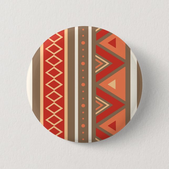 Moderne Südwestgeometrie, Taupe & Orange Button (Vorderseite)
