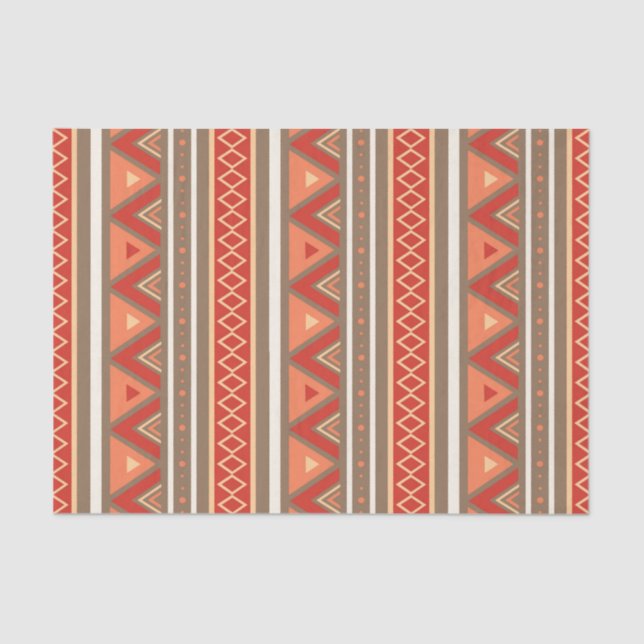 Moderne Südwestgeometrie, Taupe & Orange Seidenpapier (Vorderseite)