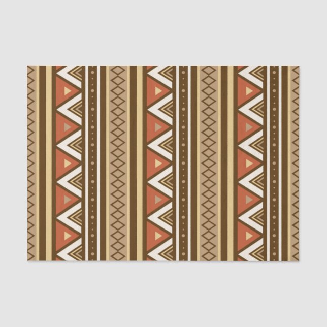 Moderne südwestliche Geometrie, braun, Tan & Rust Seidenpapier (Vorderseite)