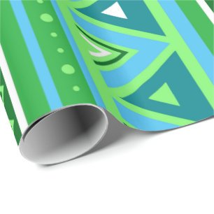 Moderne südwestliche Geometrie, Grün und Aqua Geschenkpapier