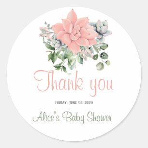 Moderne Sukkuline Wasserfarbe Botanische Grüne Kor Runder Aufkleber