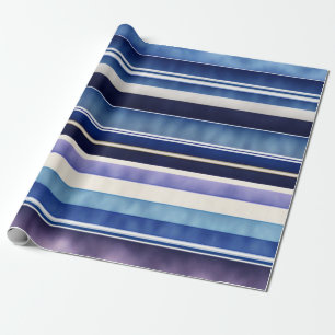 Moderne Summer Navy Blue Boat Stripes Collection Geschenkpapier