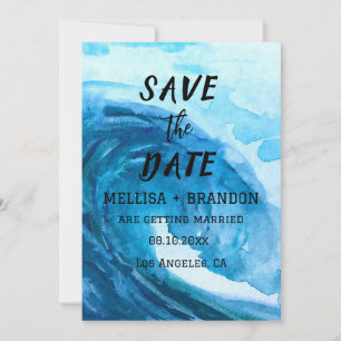 Moderne Summer Ocean Waves Eleganter Beach Wedding Einladung