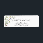 Moderne Summer Wildblume Wedding Rücksendeadresse<br><div class="desc">Basierend auf unserer Bestseller Bridal Shower Einladung,  bietet dieses trendige Sommer-Wildblume Hochzeitsreportabel Design mit eleganter Schriftzeichen-Typografie und moderner Positionierung sowie eine delikate botanische Wildblume. So ein hübsches,  sommerliches Design! Teil einer koordinierten Suite. Suite hier ansehen: https://www.zazzle.com/collections/elegant_summer_wildflower_floral_bridal_shower-119362970052413009 Kontakt-Designer für passende Produkte. Copyright Anastasia Surridge für Elegant Invites,  alle Rechte vorbehalten.</div>